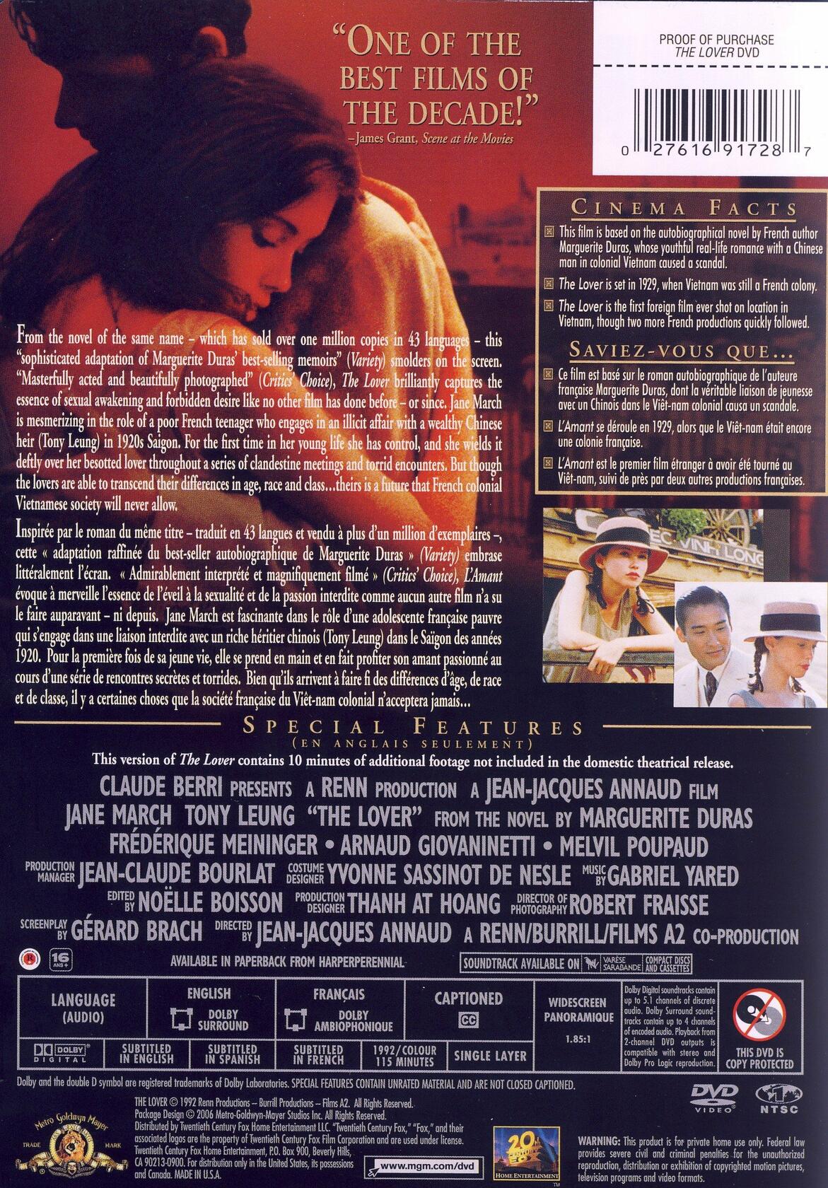 The Lover [DVD] - Very Good