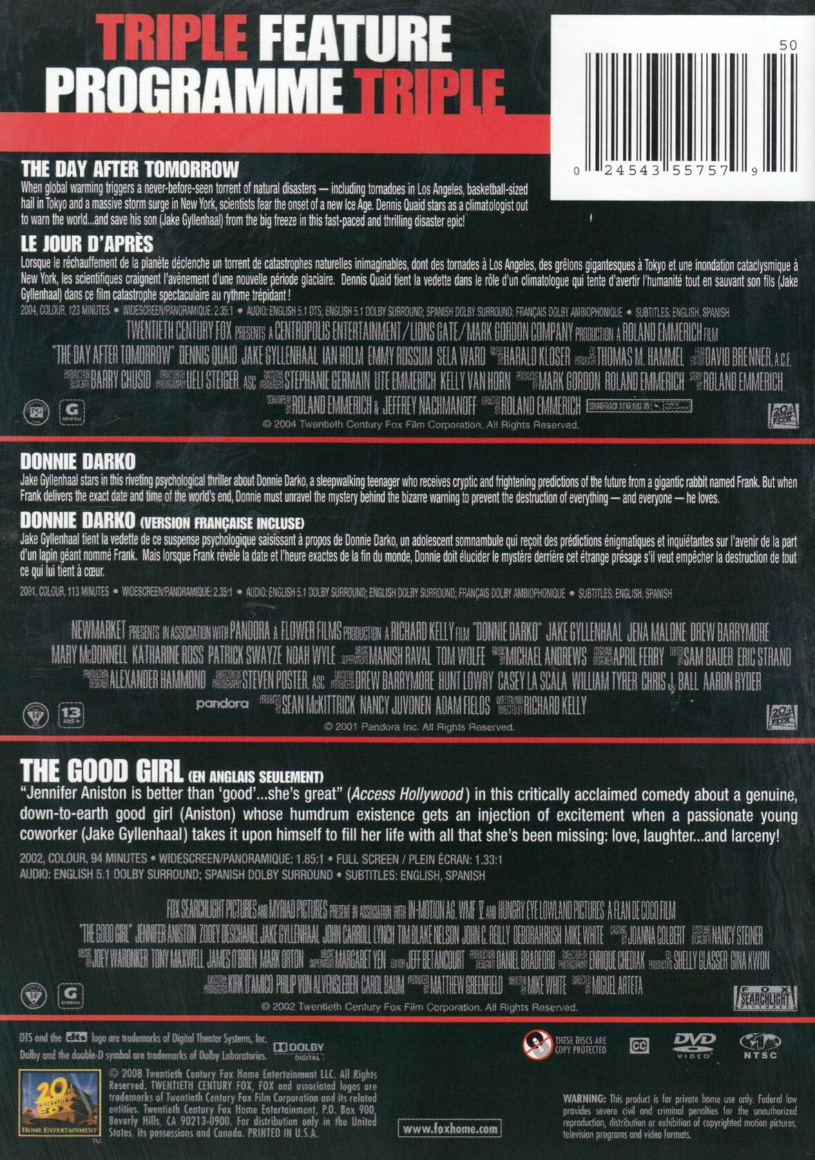Jake Gyllenhaal Triple Feature (Bilingual) [DVD] - Very Good