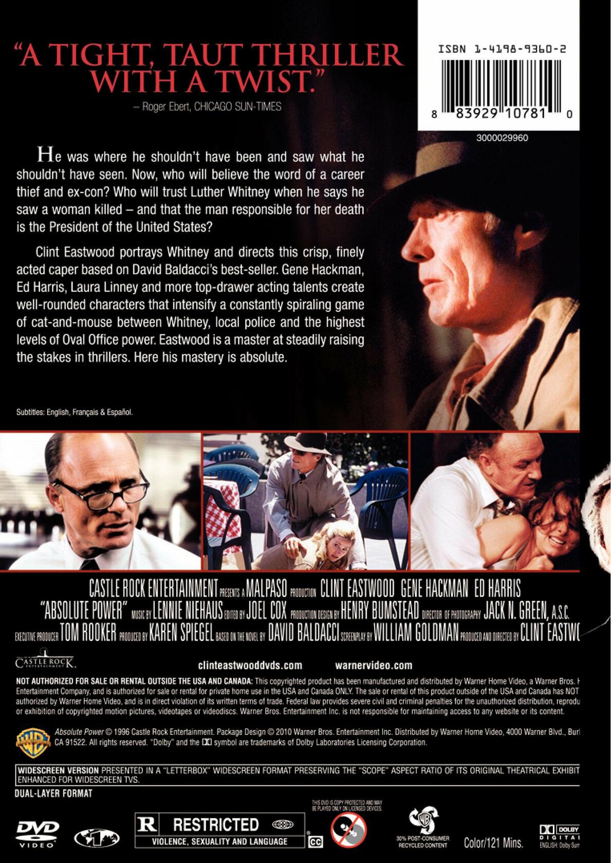 Absolute Power [DVD] - Very Good