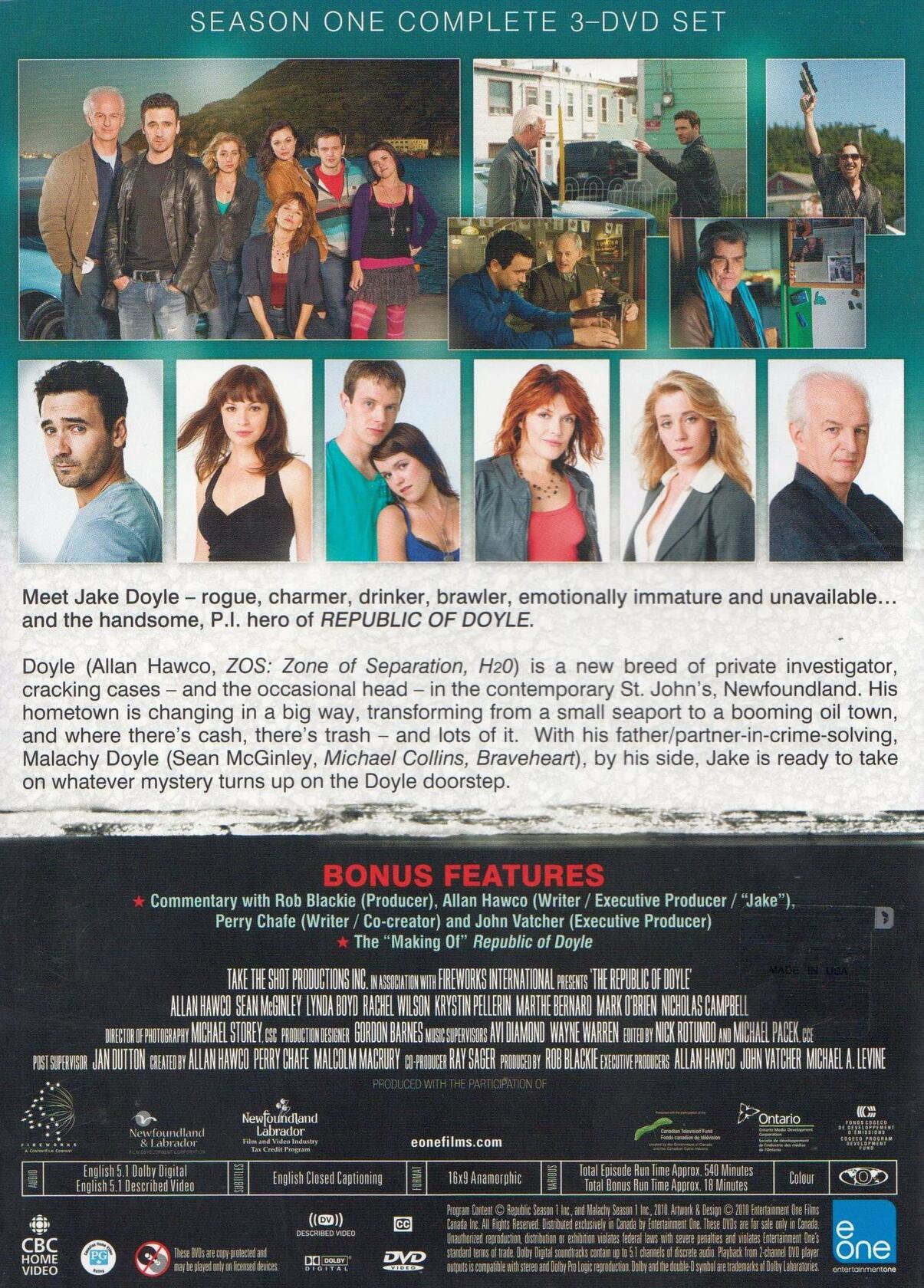Republic of Doyle: Season One Complete 3-DVD Set [DVD] - Very Good
