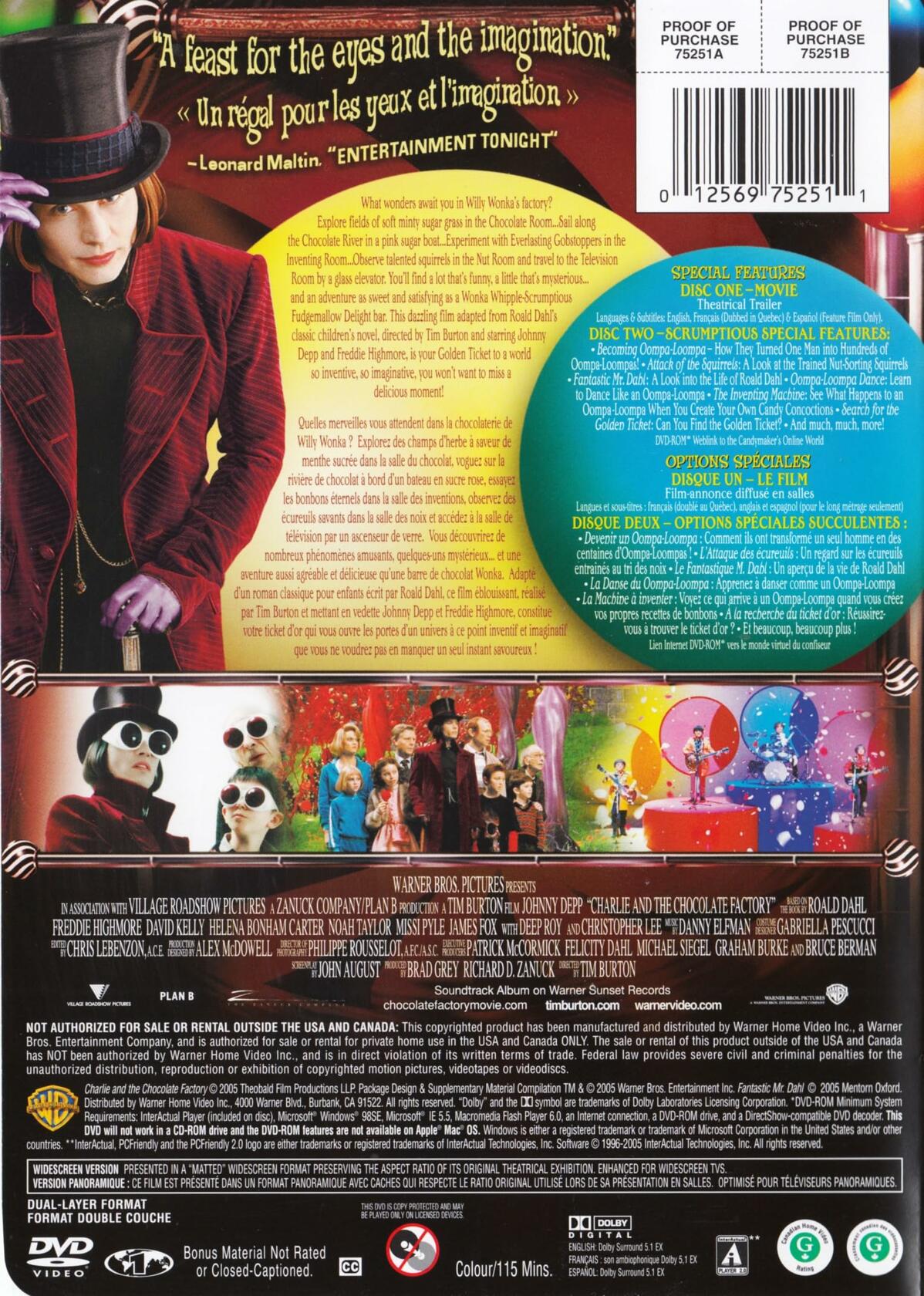 Charlie and the Chocolate Factory (2-Disc Deluxe Edition) [DVD] - Very Good