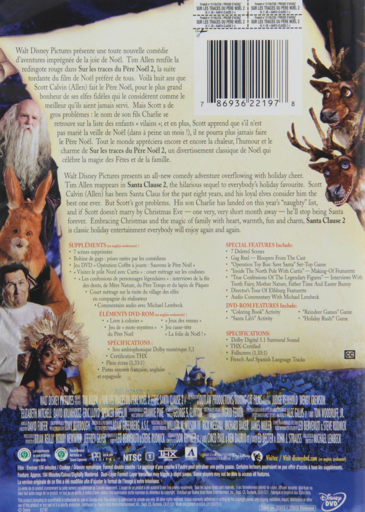 Santa Clause 2 (Full Screen)(Quebec Version - French/English) [DVD] - Very Good