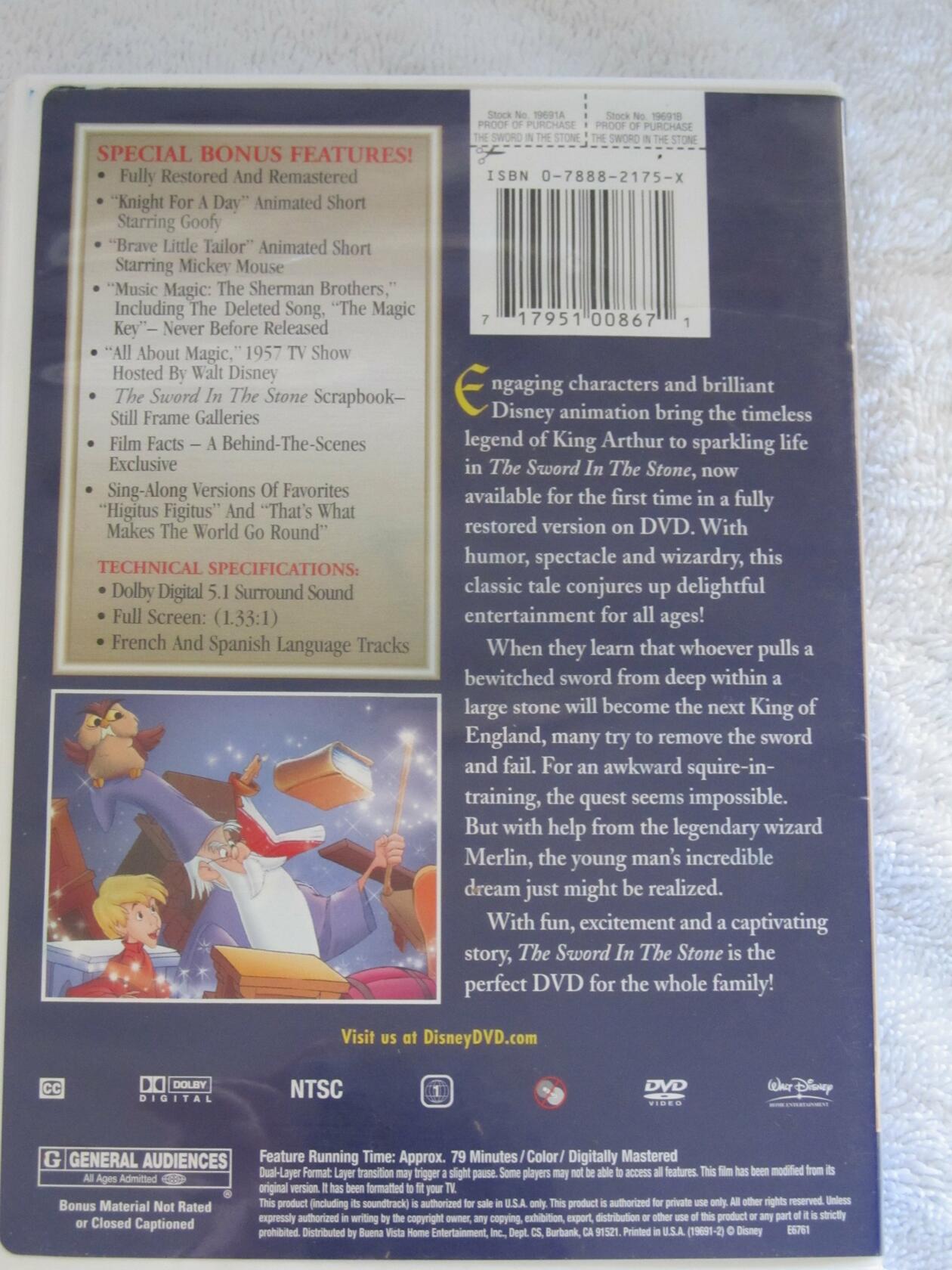 The Sword in the Stone (Gold Collection) (Bilingual) [DVD] - Very Good