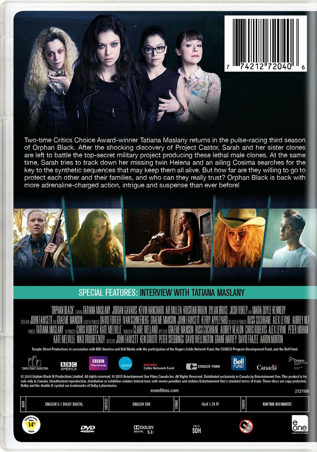 Orphan Black - Season 3 [DVD] - Very Good