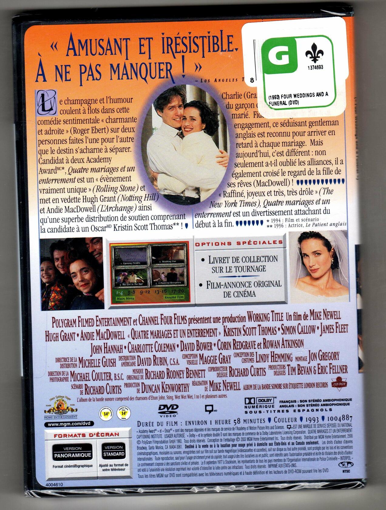 Four Weddings And A Funeral [DVD] - Good