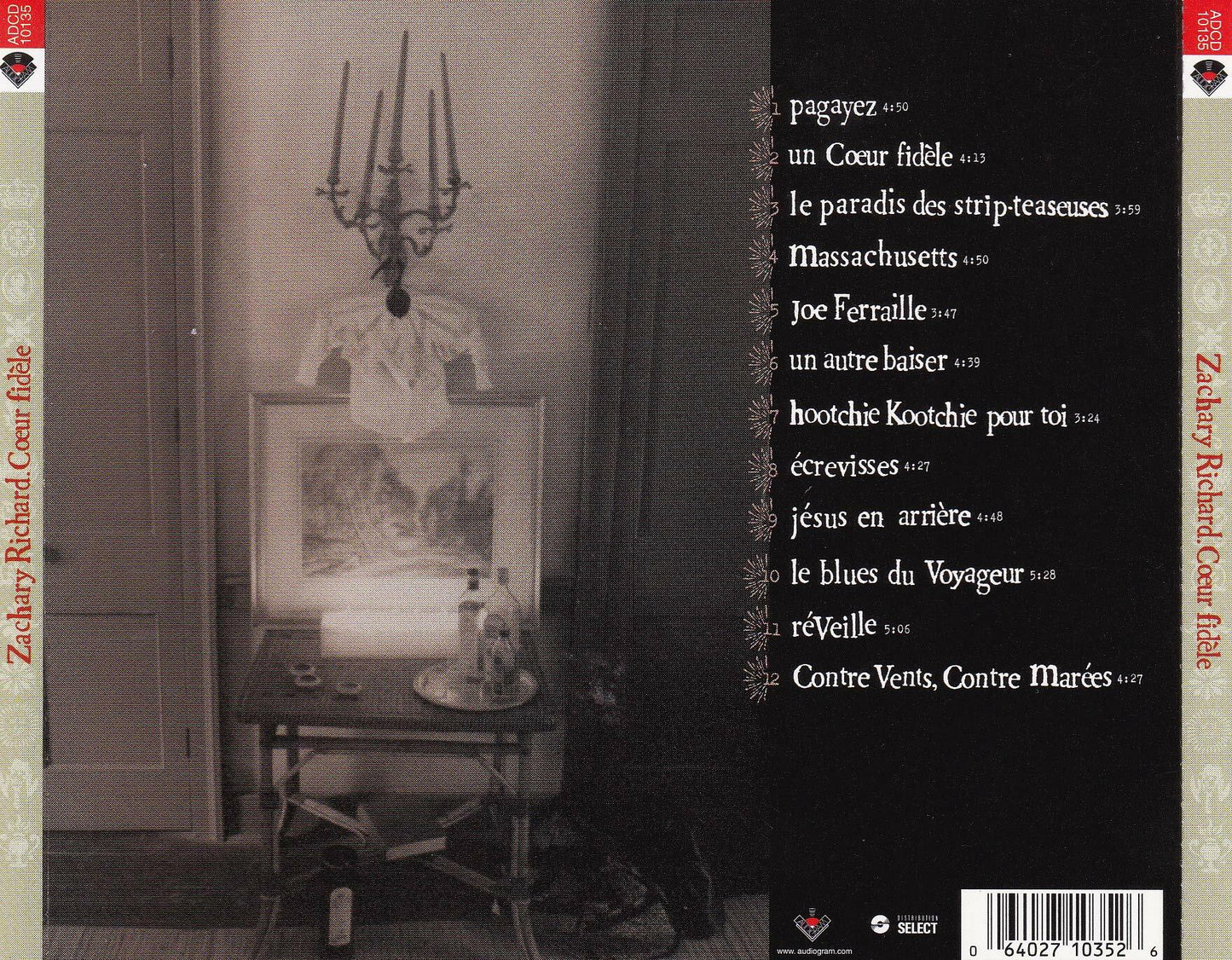 Coeur Fidele [Audio CD] Zachary Richard and Francis Cabrel - Very Good