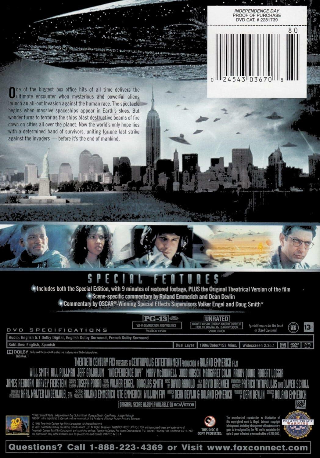 Independence Day (Widescreen) [DVD] - Very Good