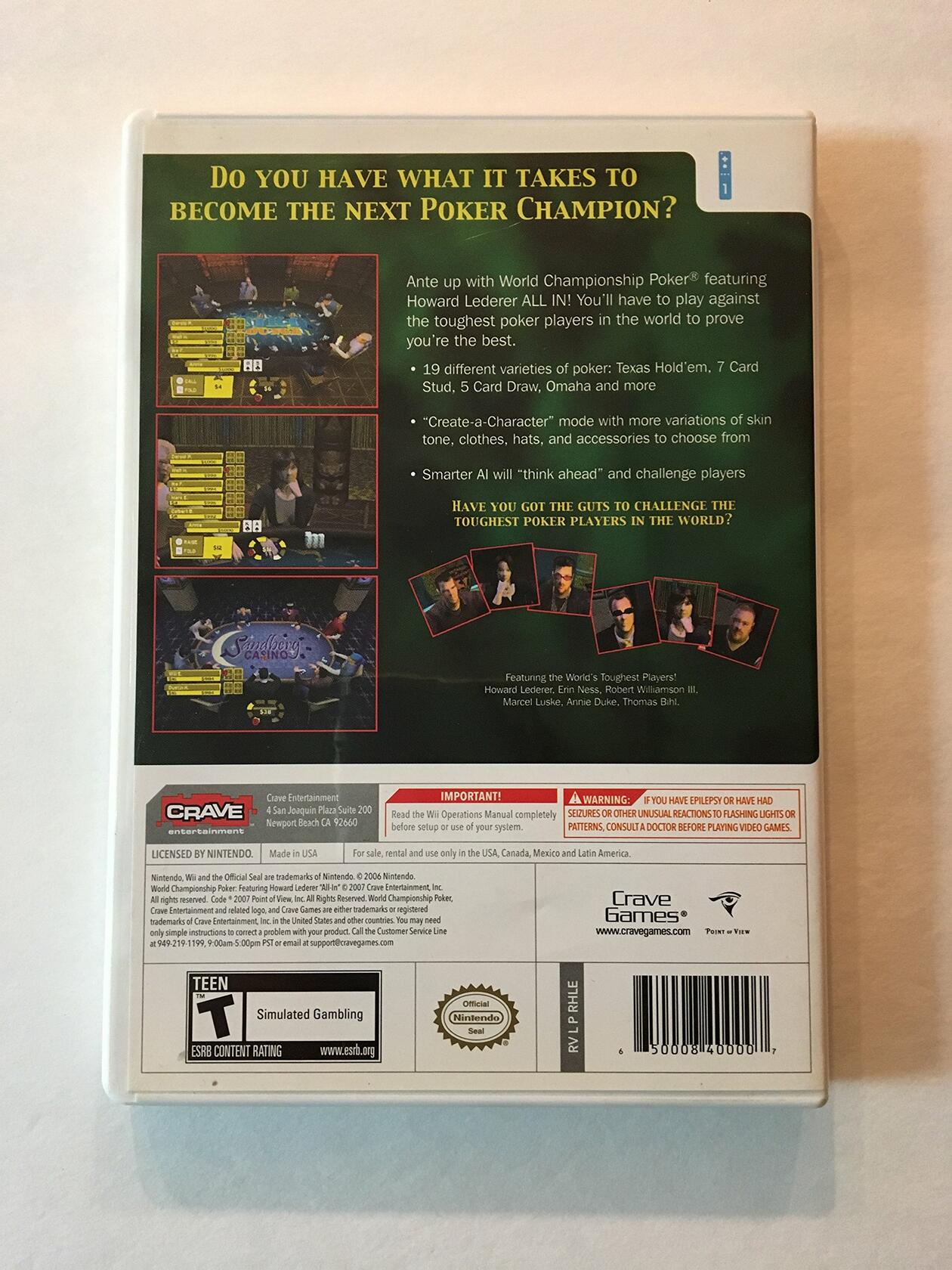World Championship Poker: All In - Wii [video game] - Very Good