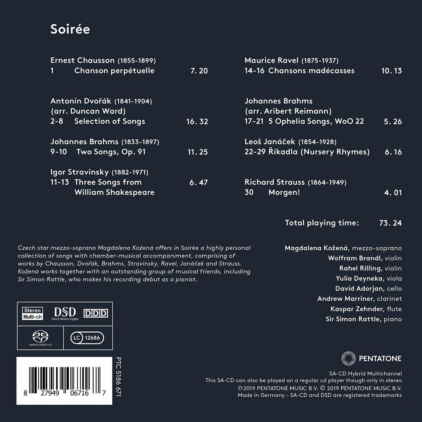 Magdalena Kozena & Friends: Soiree [Audio CD] Magdalena Kozena; Sir Simon Rattle and Various - Very Good