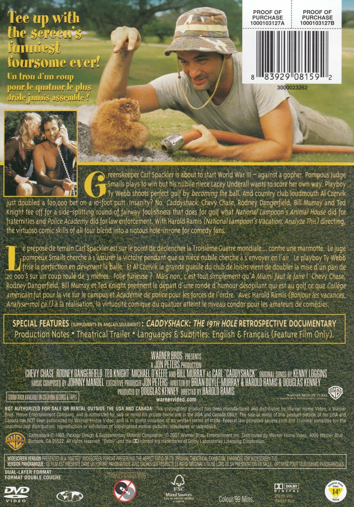 Caddyshack: 20th Anniversary Edition [DVD] - Very Good