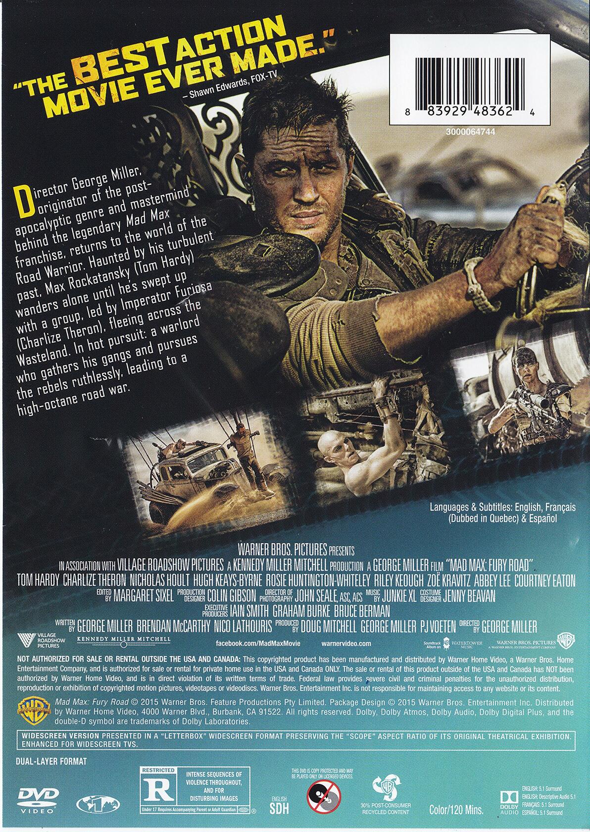 Mad Max: Fury Road [DVD] - Very Good