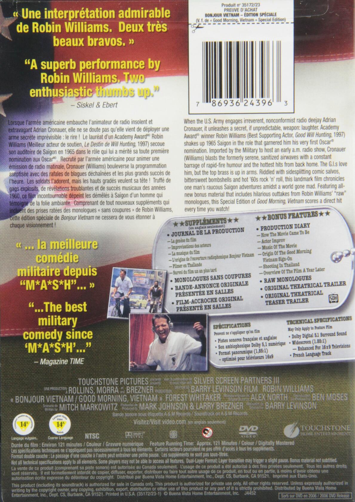 Good Morning Vietnam (Bilingual) [DVD]