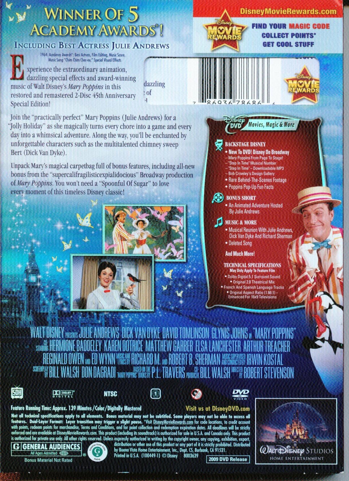 Mary Poppins 45th Anniversary Edition [DVD] - Good