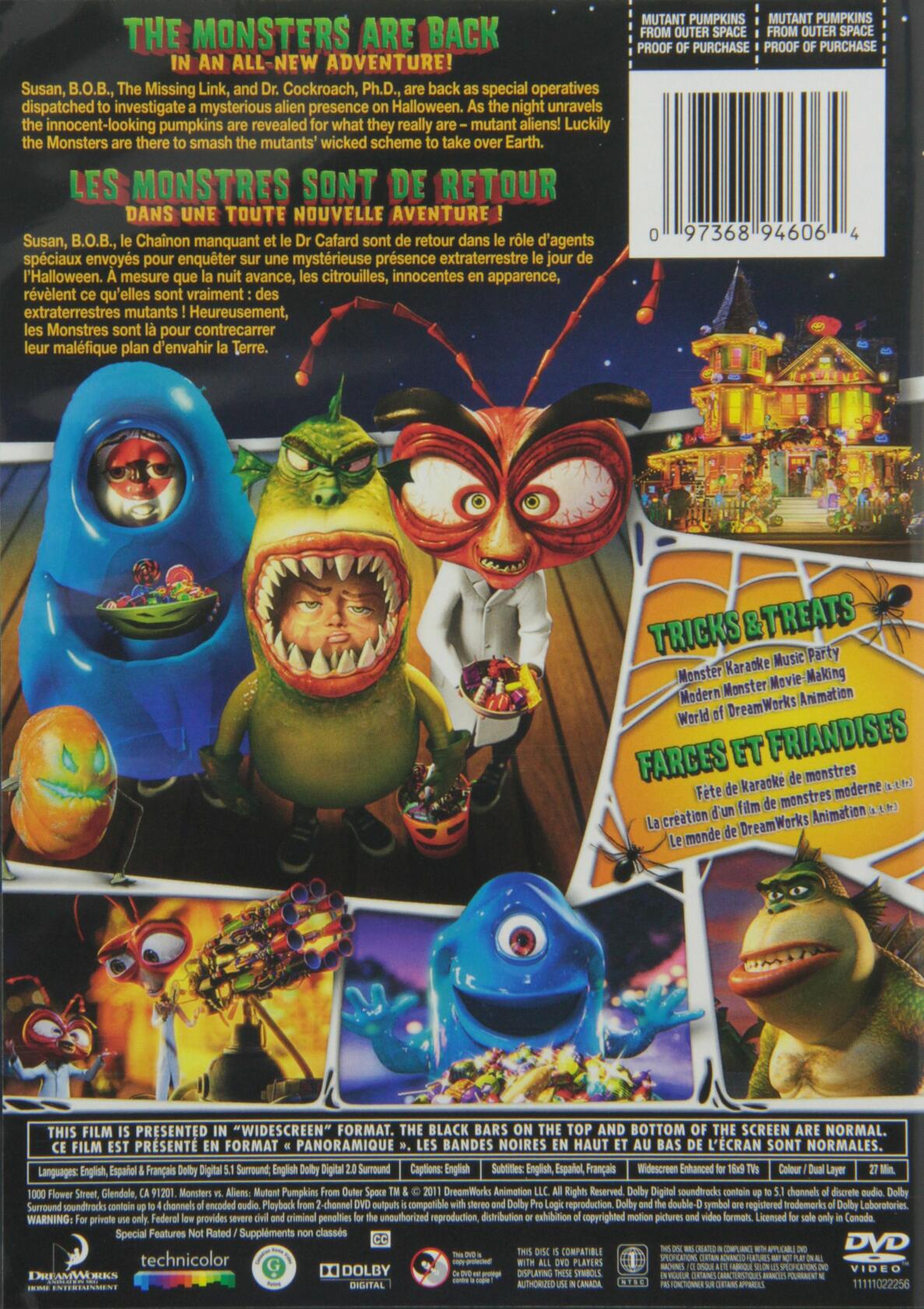 Monsters Vs. Aliens: Mutant Pumpkins From Outer Space (Bilingual) [DVD] - Very Good