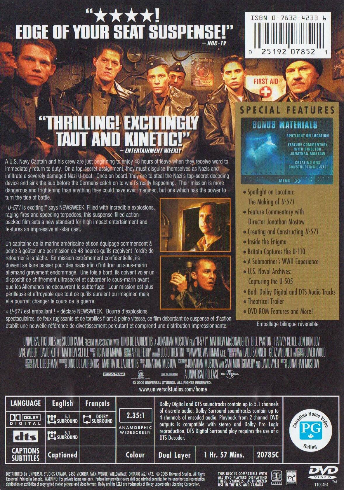 U-571 (Widescreen) [DVD] - Very Good