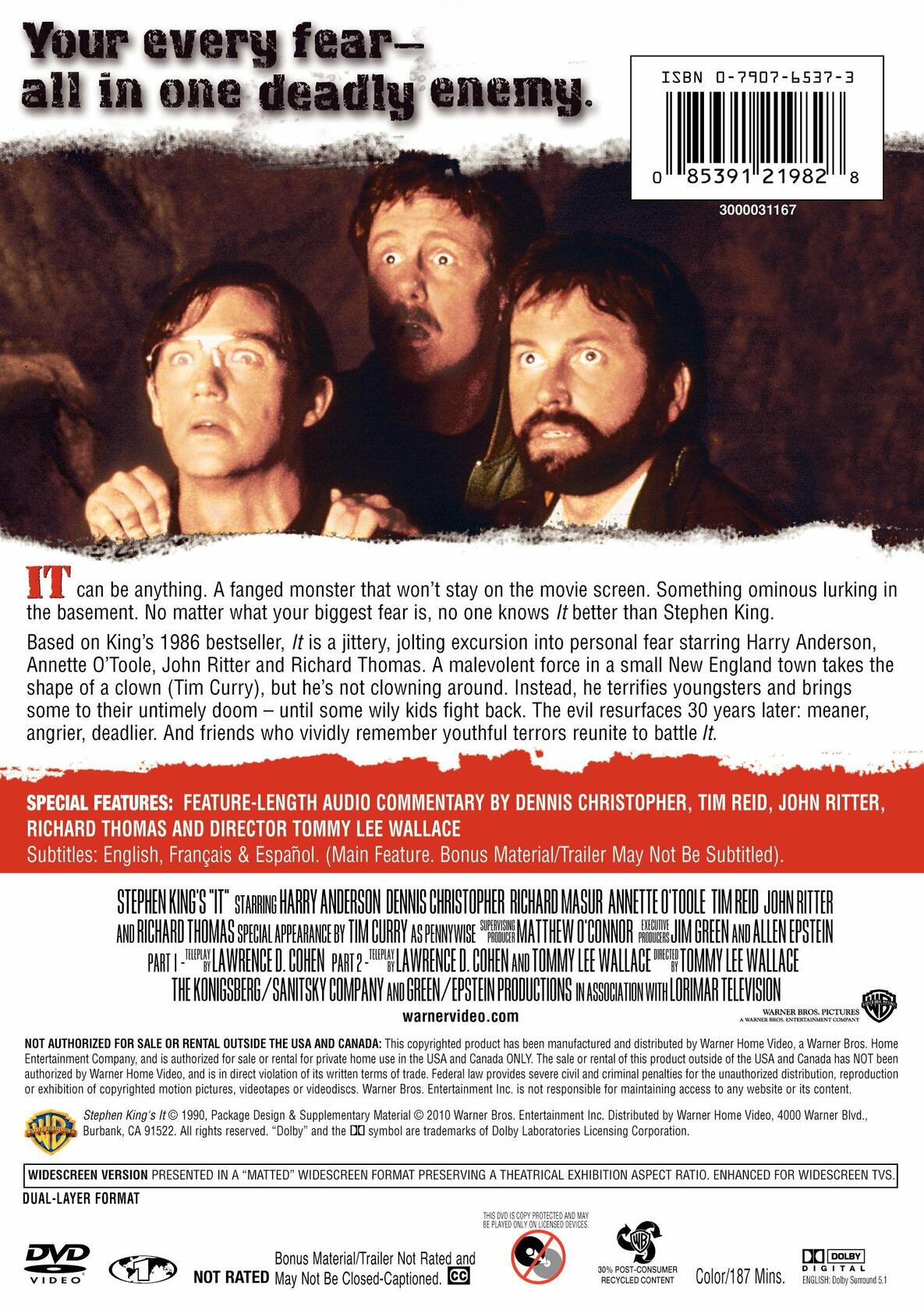 Stephen King's It (Double Sided Disc) [DVD] - Very Good