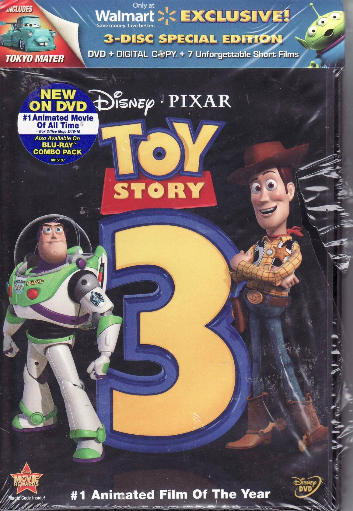 Toy Story 3 LIMITED EDITION 3 DISC SET (Standard DVD DisneyFile Digital Copy Exclusive DVD with 7 Short Films) (Widescreen) [DVD] - Good