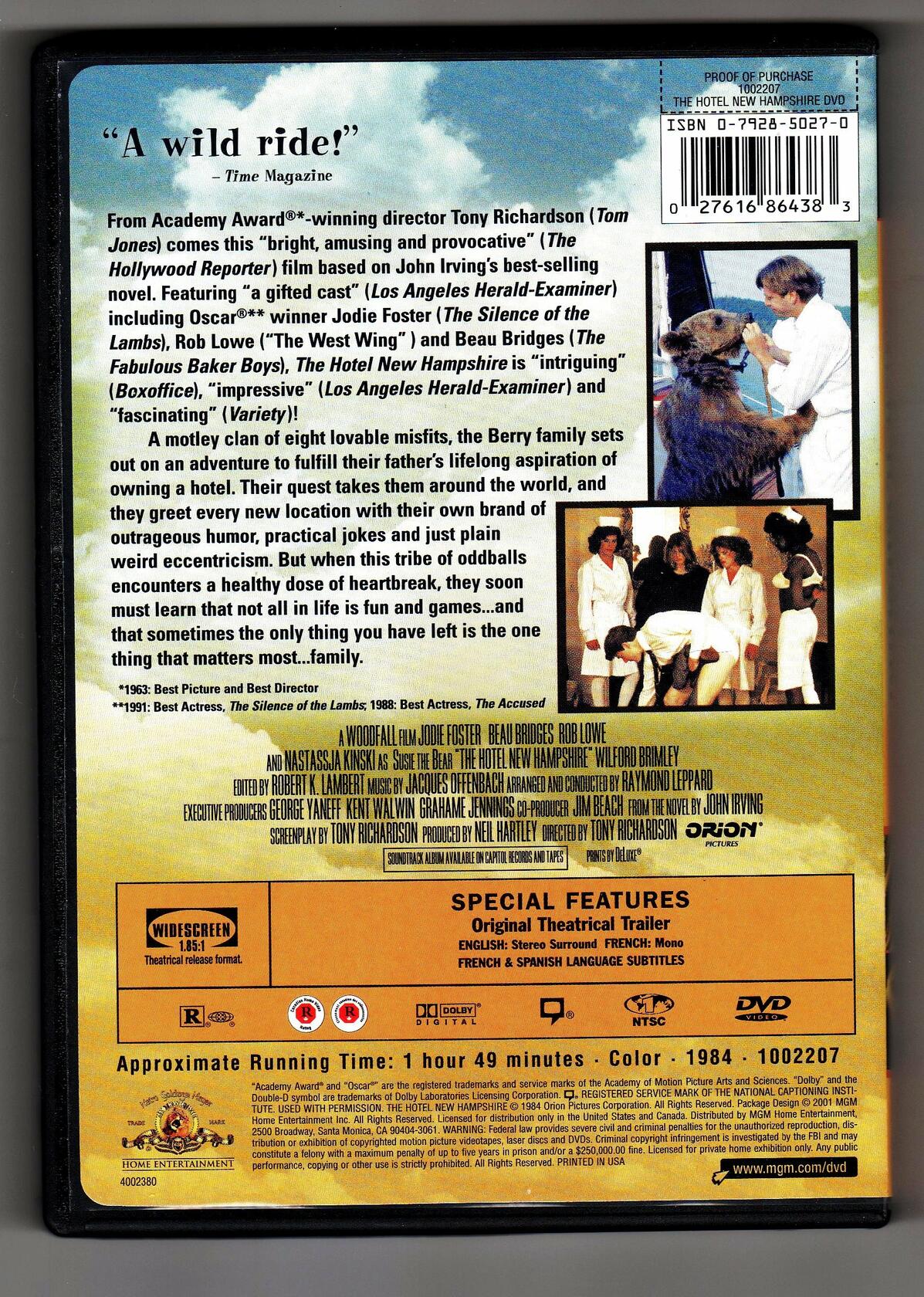The Hotel New Hampshire (Widescreen) (Bilingual) [DVD] - Very Good