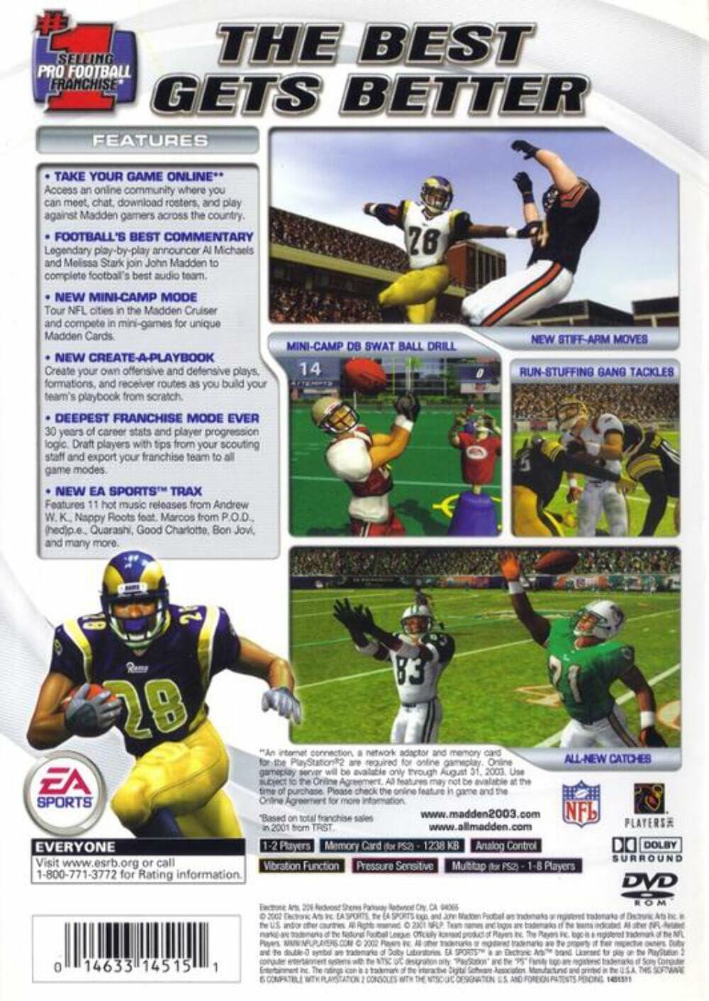 Madden NFL 2003 - PlayStation 2 [video game] - Very Good
