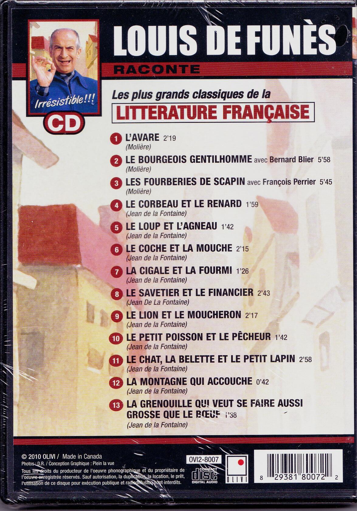 Louis de Funès raconte les plus grands classiques de la littérature française [CD] - Very Good