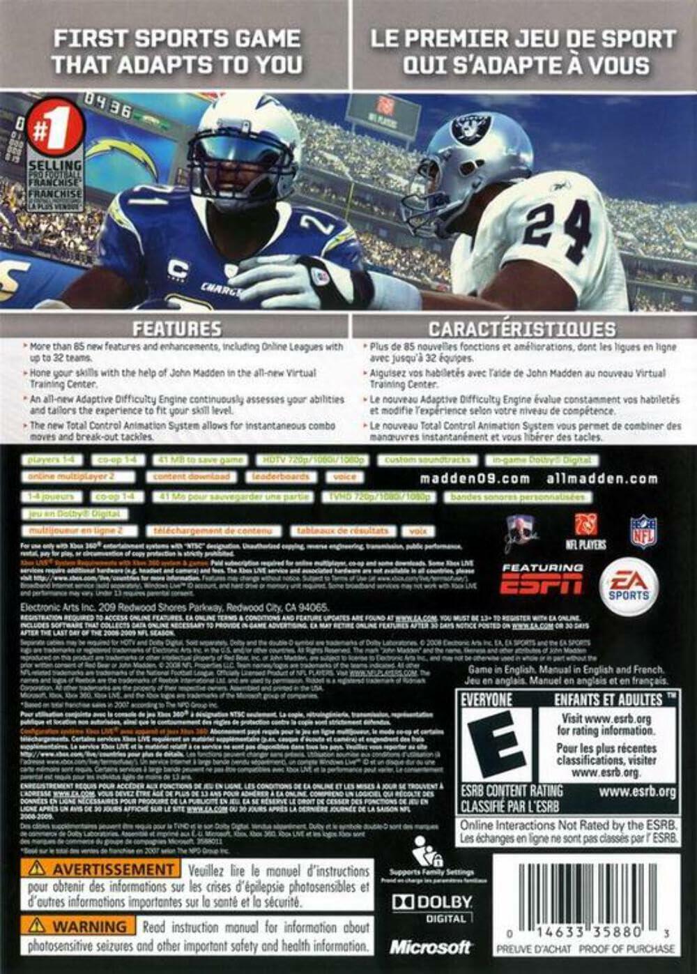 Madden NFL 09 - Xbox 360 [video game] - Very Good