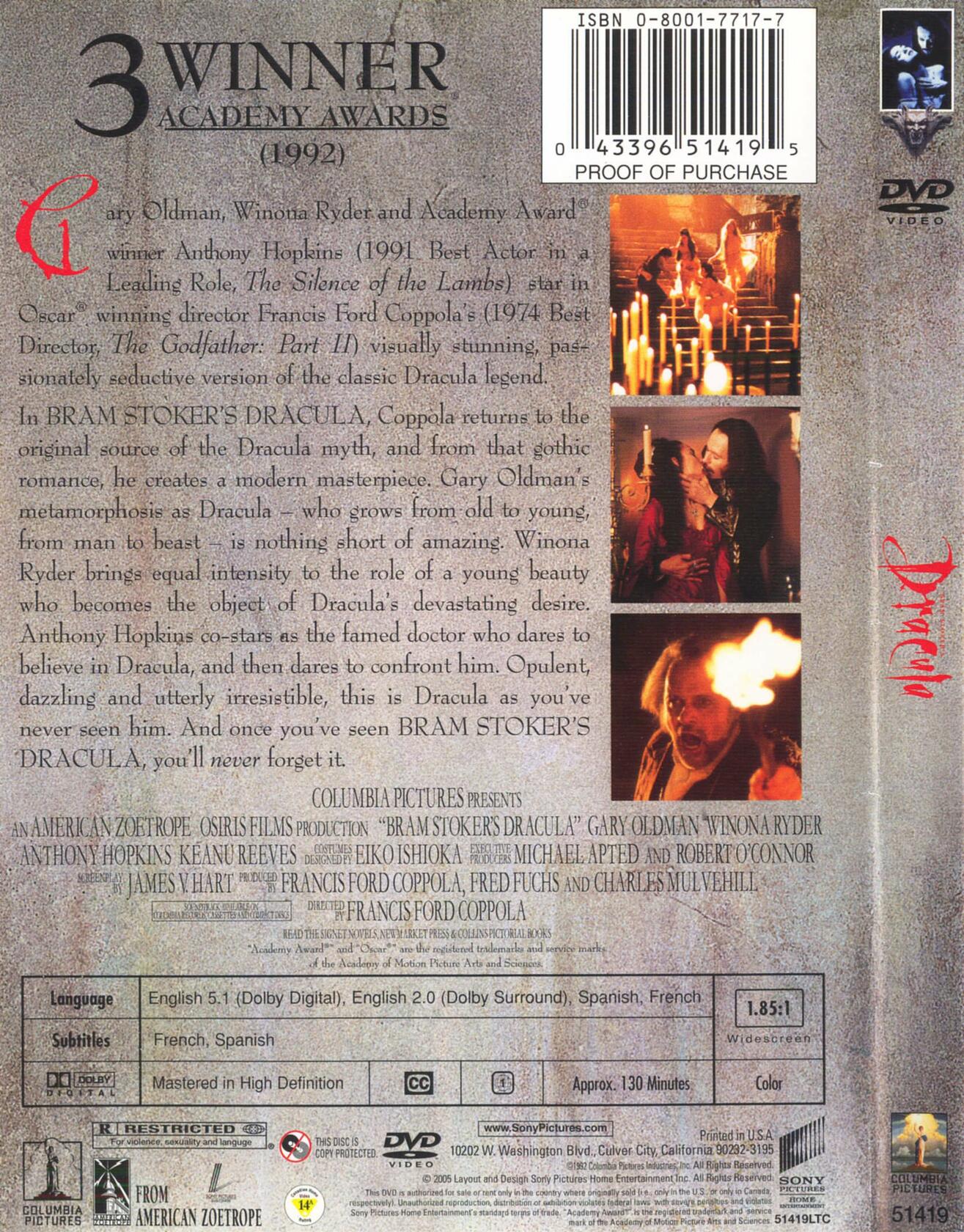 Bram Stoker's Dracula (Bilingual) [DVD] - Very Good