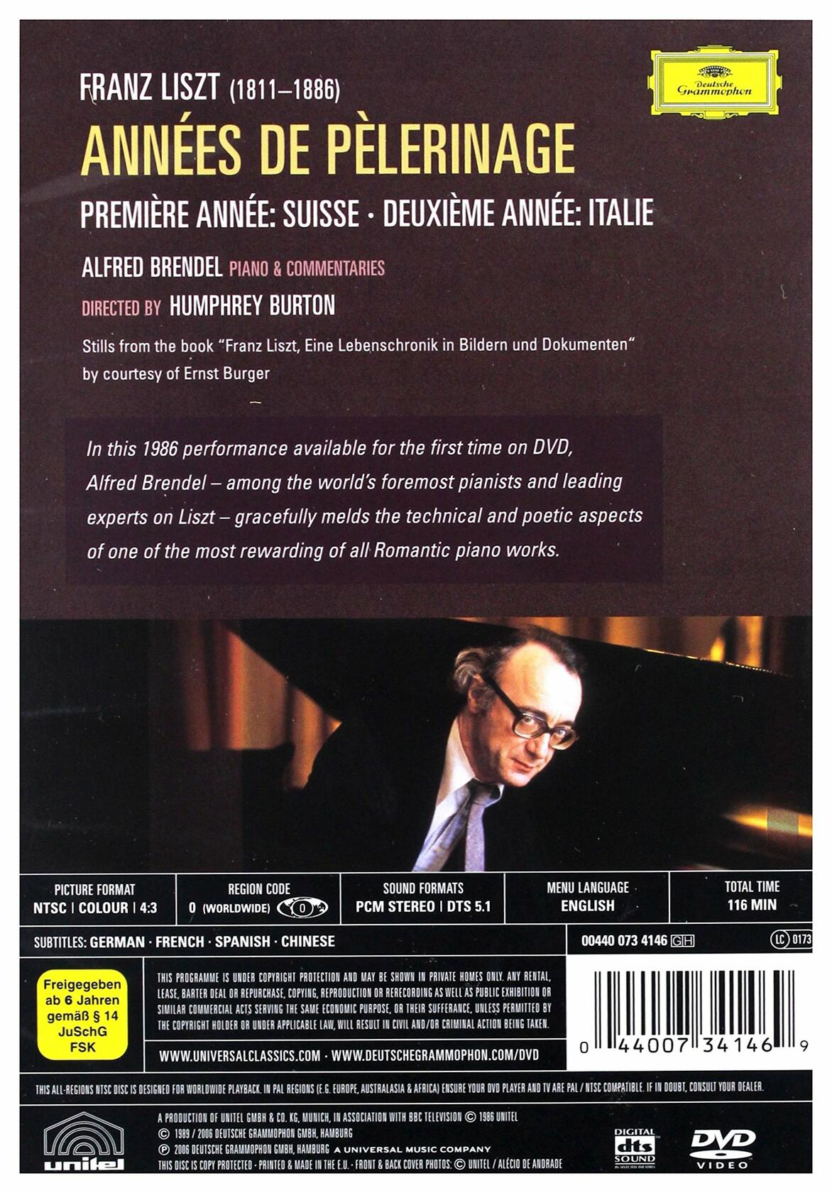 ALFRED BRENDEL - ANNEES DE PLERINAGE - SUISS, ITALIE [DVD] - Very Good
