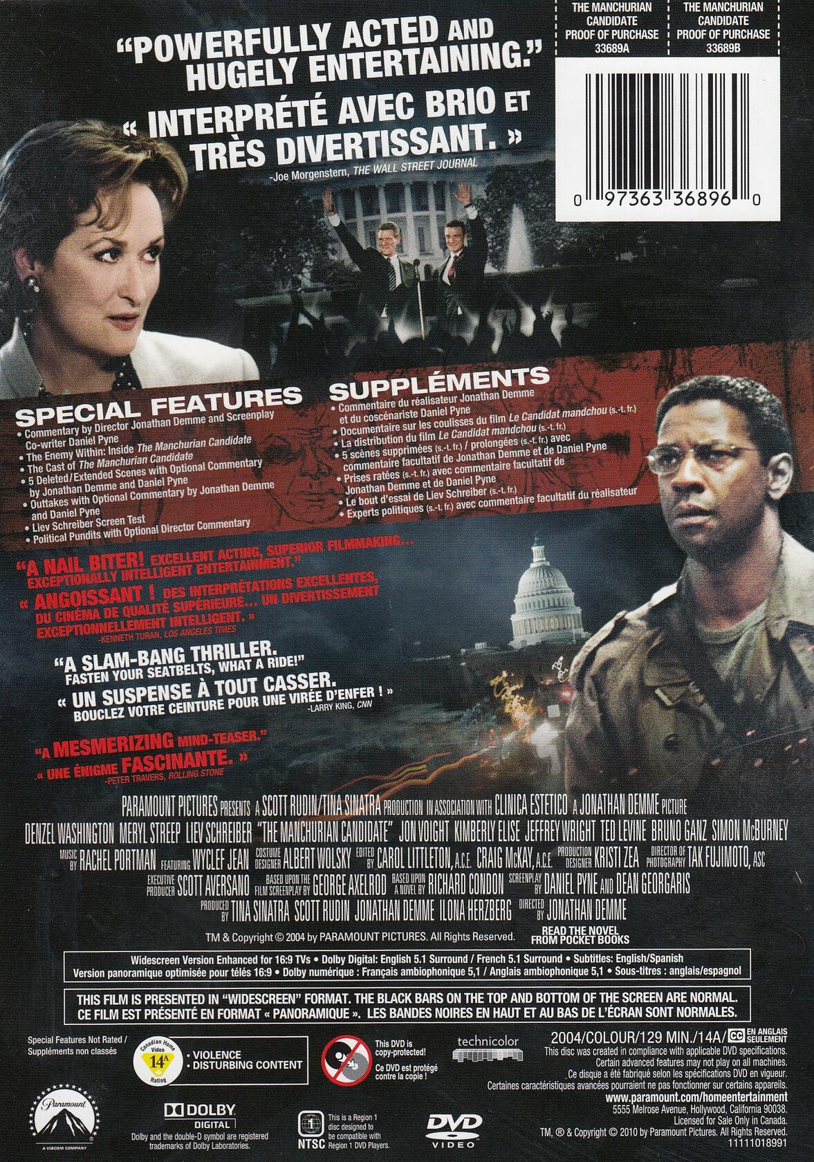 The Manchurian Candidate (Le Candidat Mandchou) (Widescreen) (2004) (2005) [DVD]