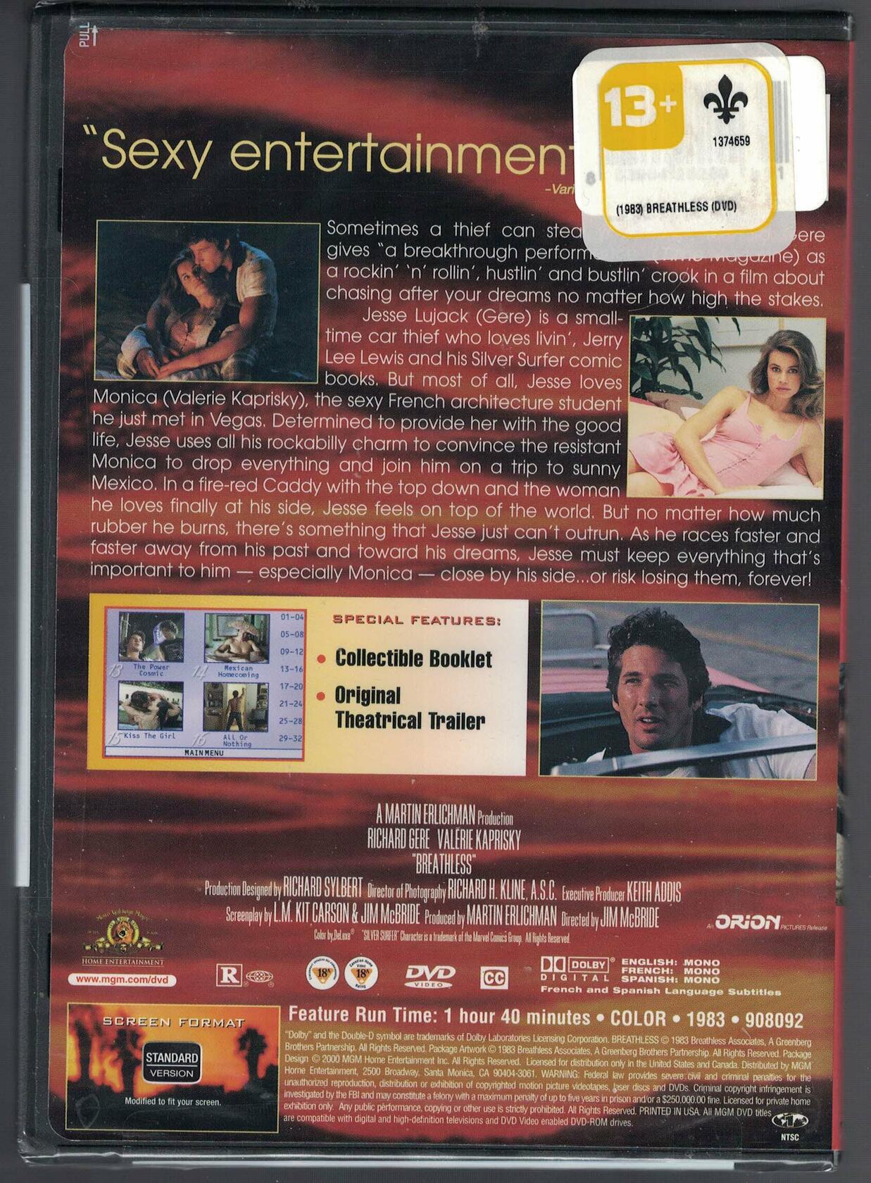 Breathless (Bilingual) [DVD] - Good