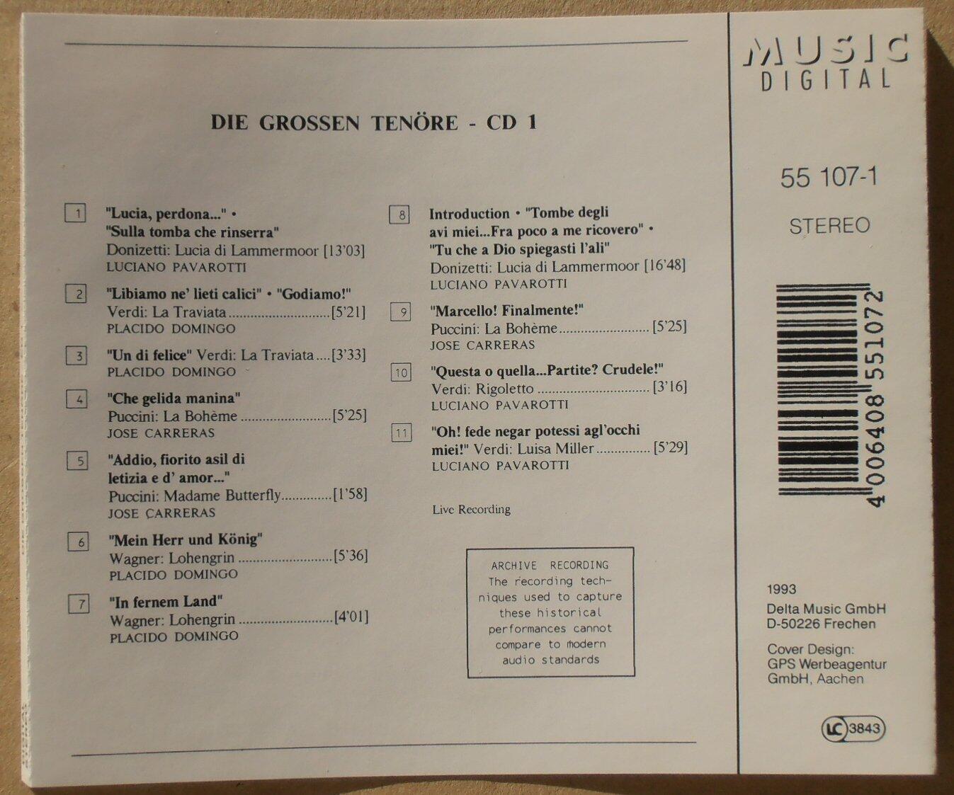 Die Großen Tenöre (Live Recordings) - Very Good