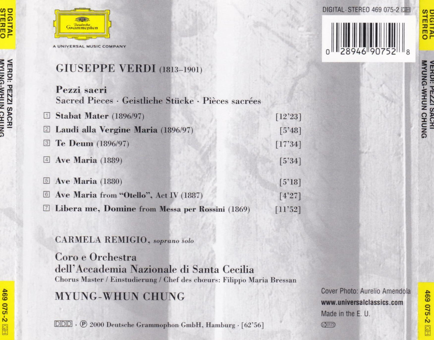 Pezzi Sacri [Audio CD] Verdi; Remigio; Scr and Chung