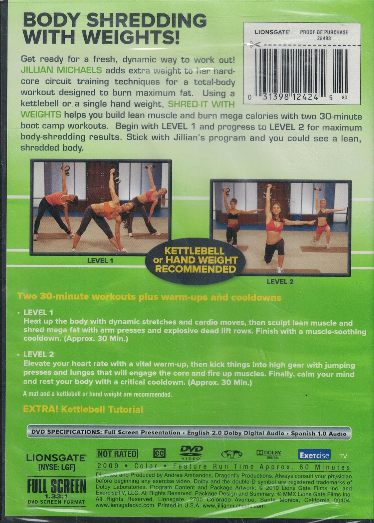 Jillian Michaels: Shred It with Weights [DVD] - Like New