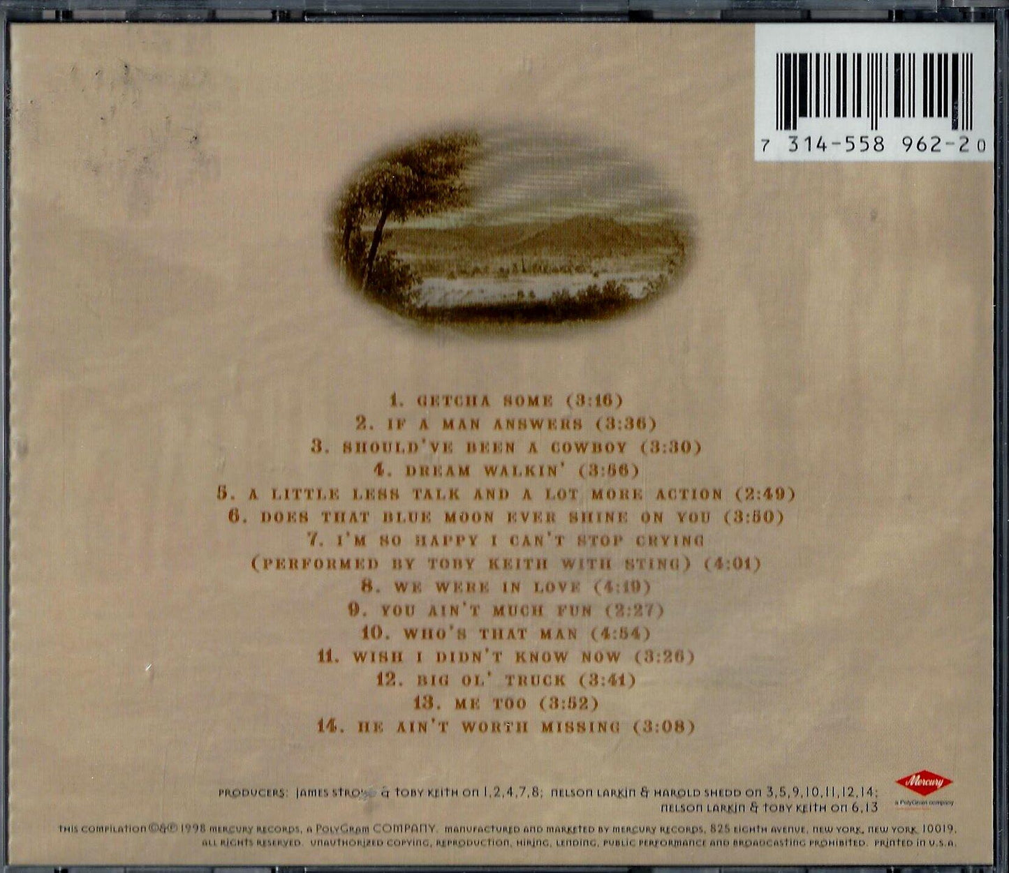 Greatest Hits Volume 1 [Audio CD] KEITH,TOBY - Very Good