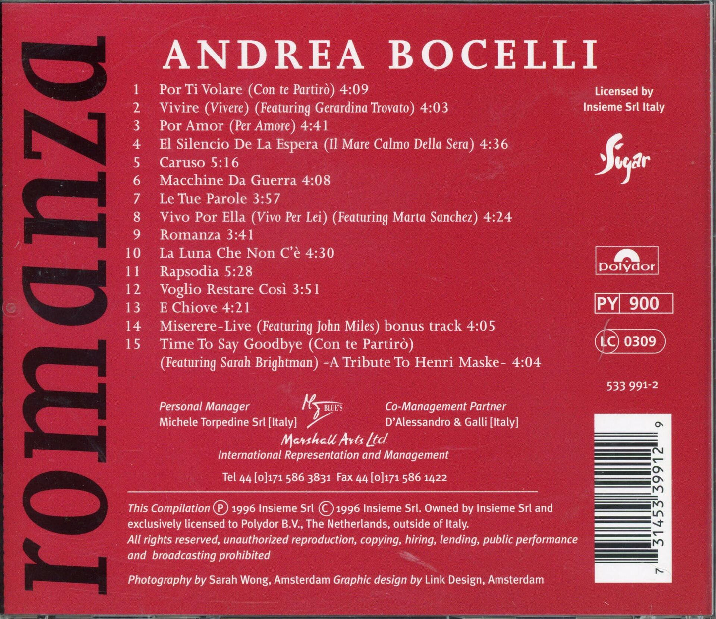 Romanza [Audio CD] Andrea Bocelli - Very Good