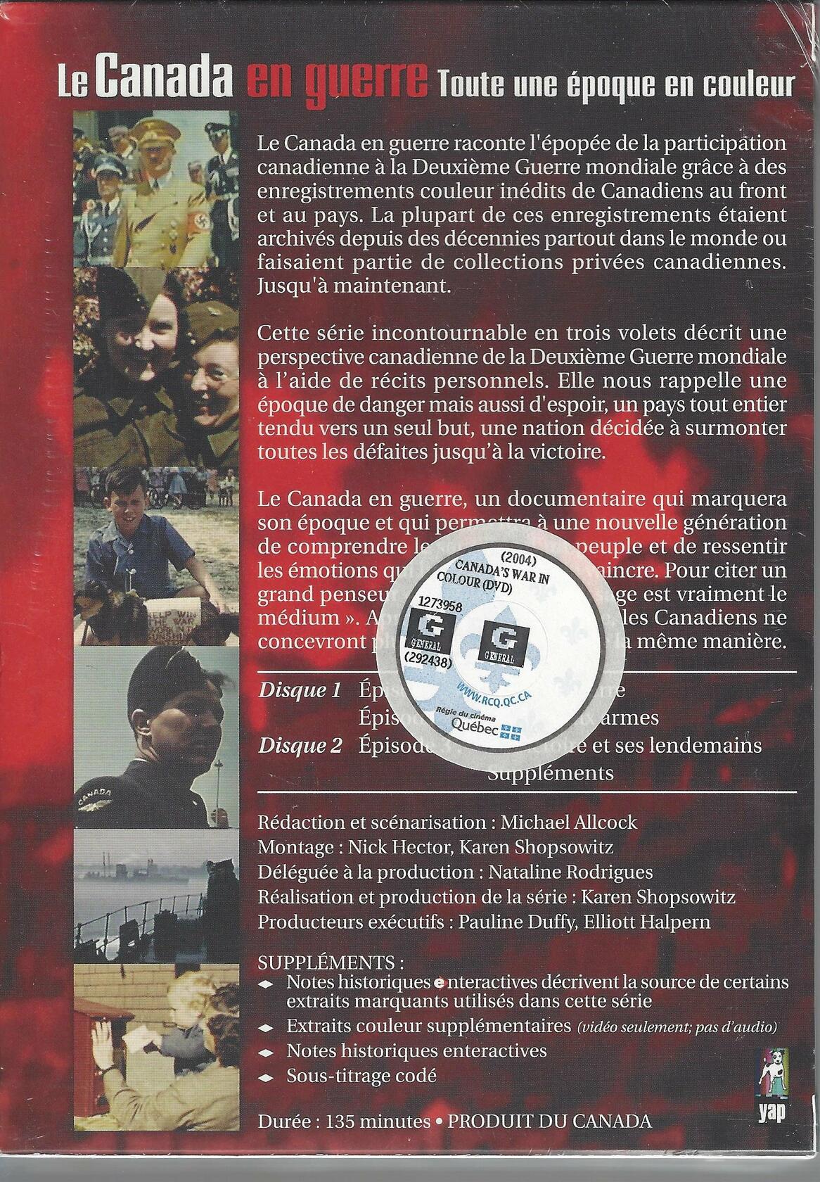 Le Canada en guerre (Toute une epoque en couleur) [DVD]