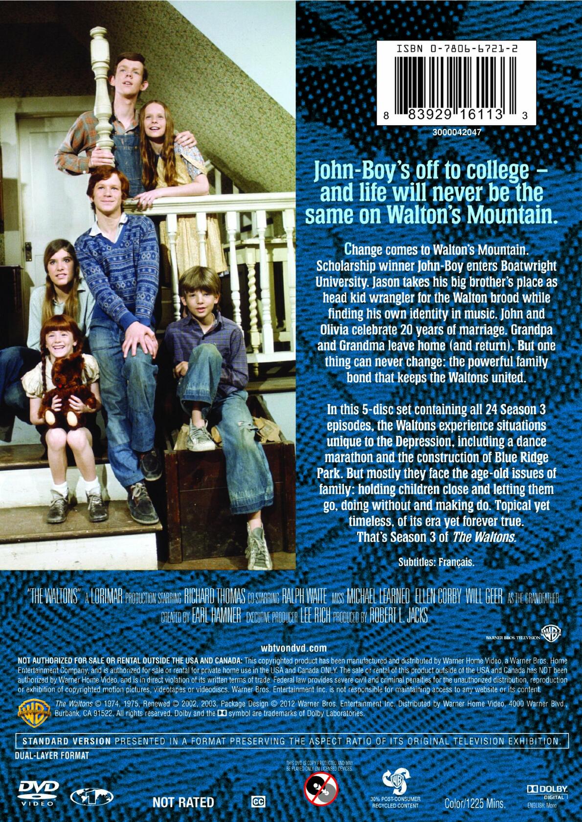 The Waltons: The Complete Third Season [DVD] - Very Good
