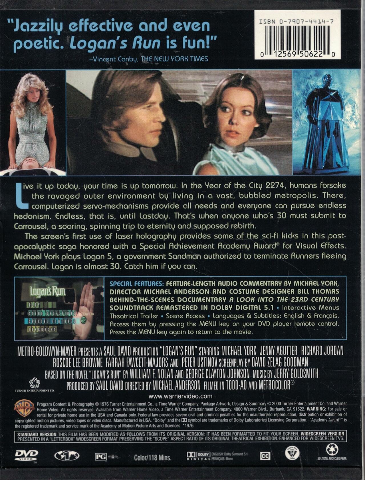 Logan's Run (1976) [DVD] - Good