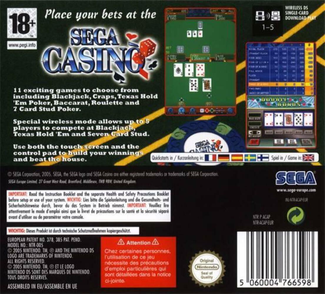 Sega Casino - Nintendo DS [video game]