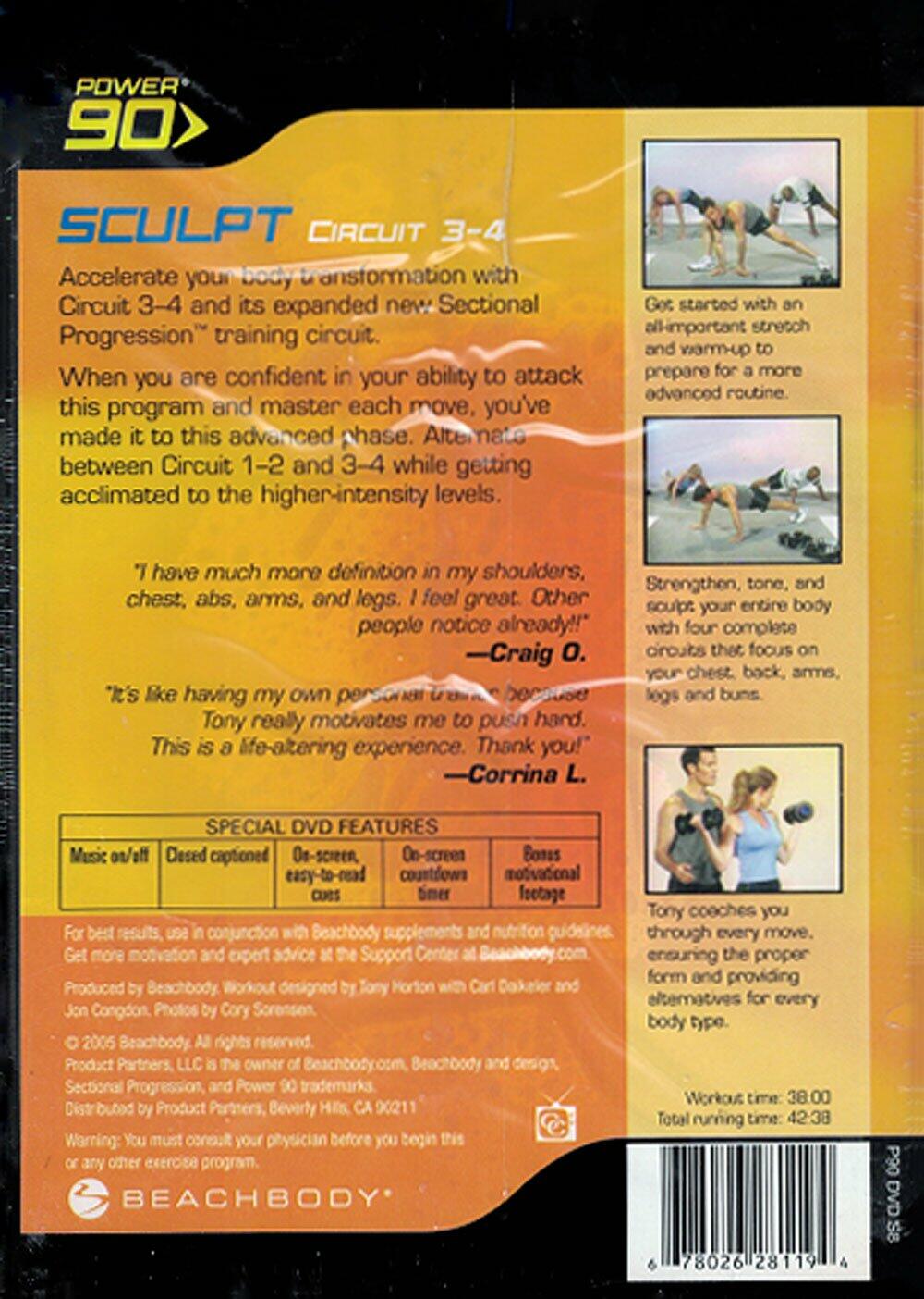 BEACH BODY POWER 90 SCULPT CIRCUIT 3-4 ADVANCED PHASE BODY SCULPTING WITH TONY HORTON BEACHBODY [DVD]