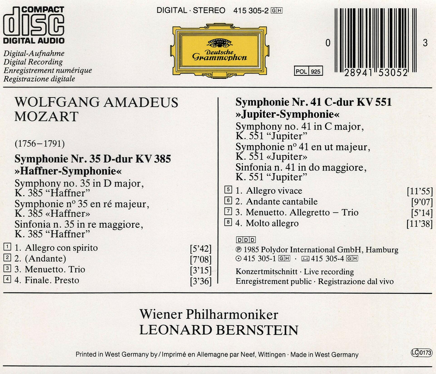 Symphony No.35 [Audio CD] Mozart, Wolfgang Amadeus - Very Good