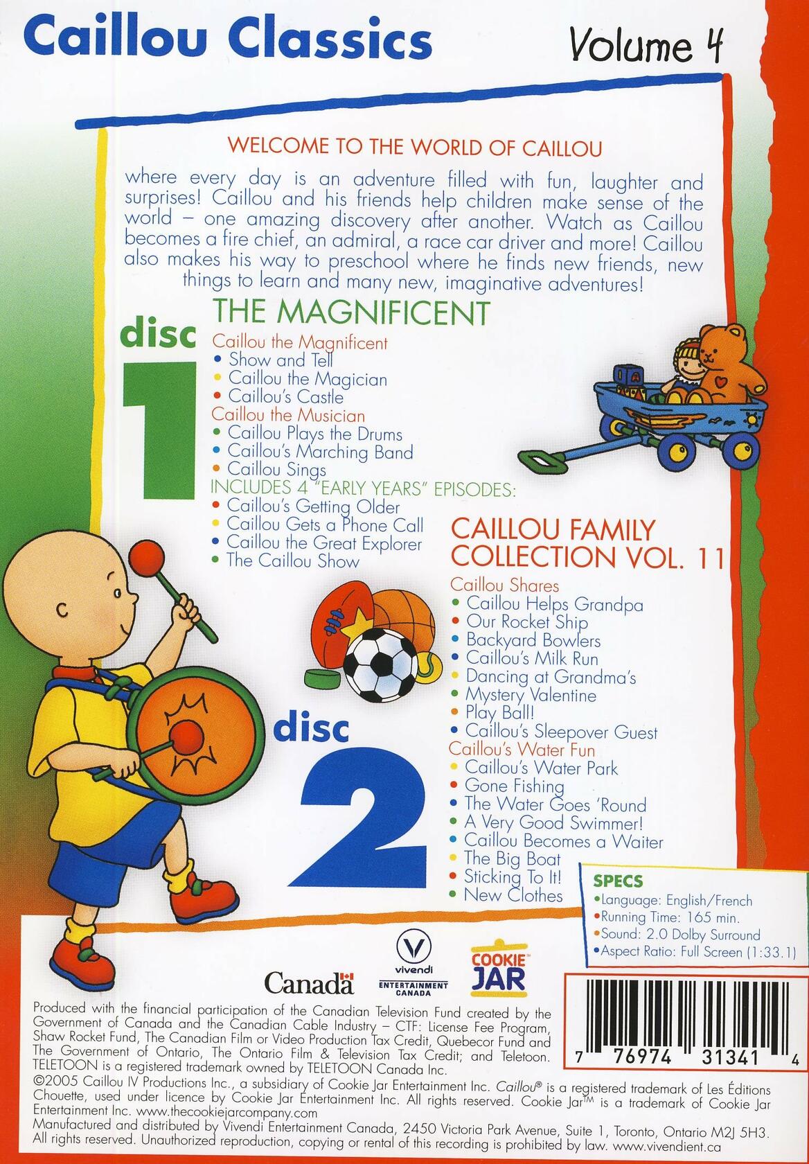 CAILLOU V4 COLLECTION [DVD] - Very Good