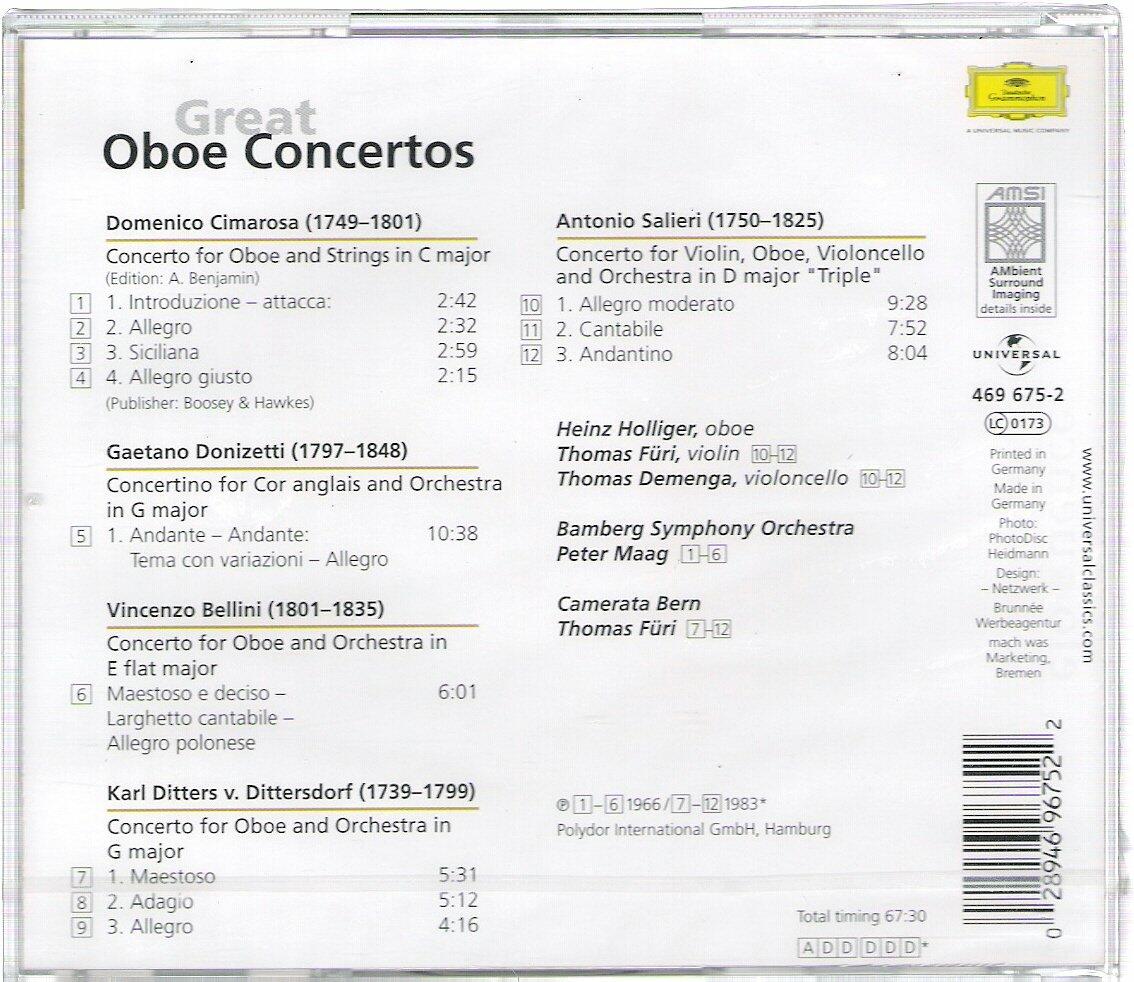 Oboe Concertos [Audio CD] Holliger; Furi; Demenga; Maag and Camerata Bern - Very Good