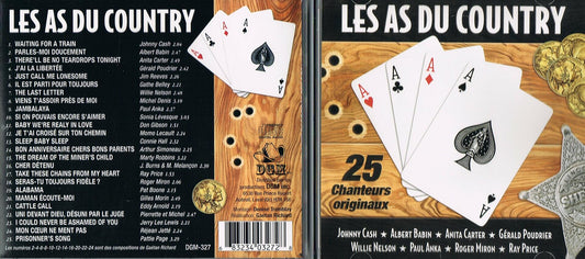 LES AS DU COUNTRY - 25 CHANTEURS ORIGINAUX (DGM) [Audio CD] Johnny Cash, Albert Babin, Anita Carter, Gerald Poudrier, Jim Reeves, Gathe Belley, Willie Nelson, Michel Denis, Paul Anka, Sonia Levesque, Don Gibson, Momo Lecault, Connie Hall, M.. - Very Good