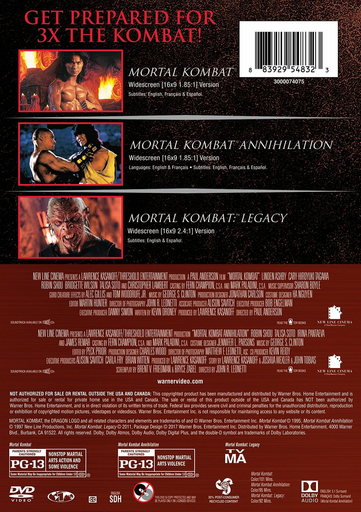 Mortal Kombat Franchise Collection (3FE) (DVD) [DVD] - Very Good