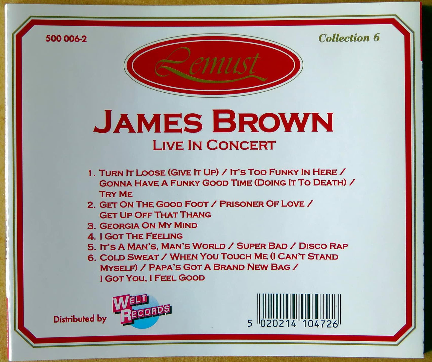 Live in concert [Audio CD] James Brown - Very Good