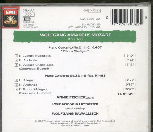 Piano Concerti 21 & 22 [Audio CD] Mozart; Sawallisch and Fischer, Annie - Very Good
