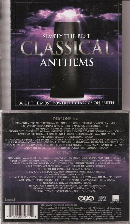 Simply the Best Classical Anthems [Audio CD] Various Artists - Very Good