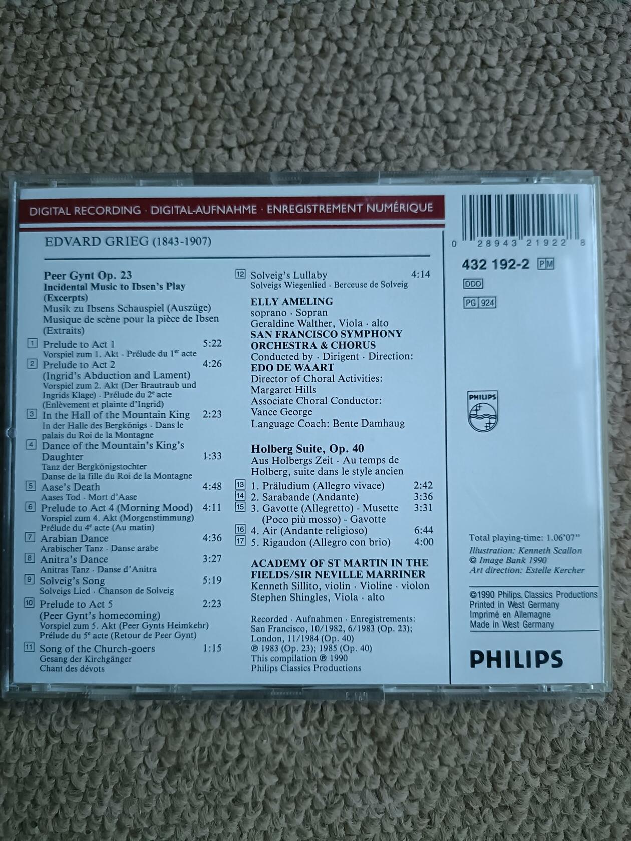 Peer Gynt*Utdrag/Holbergsvit [Audio CD] - Very Good