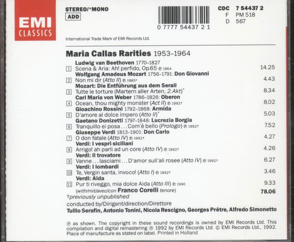 Rarities [Audio CD] Callas, Maria