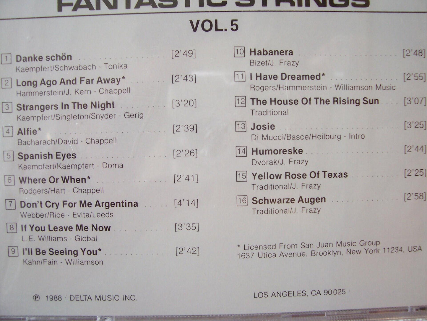 My Favorites, Volume 5 [Audio CD] Fantastic Strings - Very Good